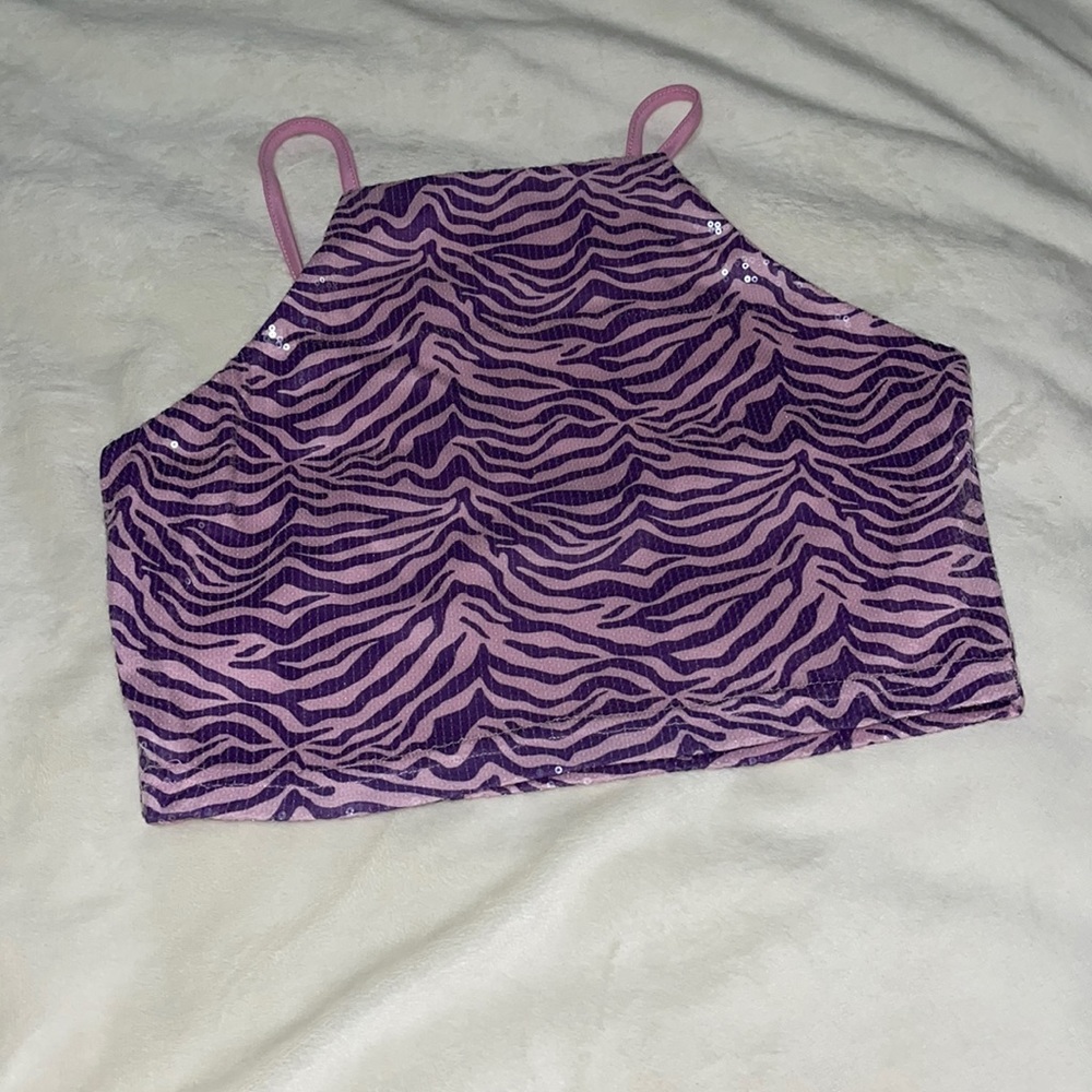 Purple zebra print crop top!